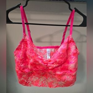 Xhilaration Pink Lace Bandeau with Adjustable Straps